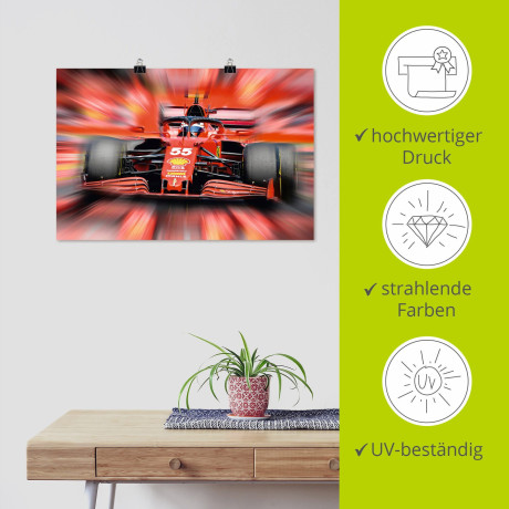 Artland Poster Carlos Sainz junior - Spanje als artprint van aluminium, artprint op linnen, muursticker of poster in verschillende maten afbeelding2 - 1