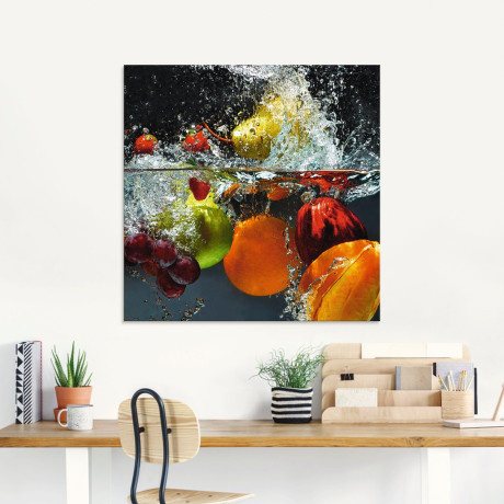 Artland Print op glas Fruit in opspattend water afbeelding2 - 1