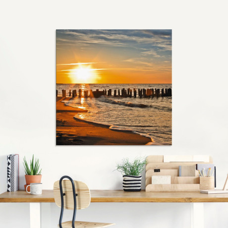 Artland Print op glas Mooie zonsondergang aan het strand afbeelding2 - 1