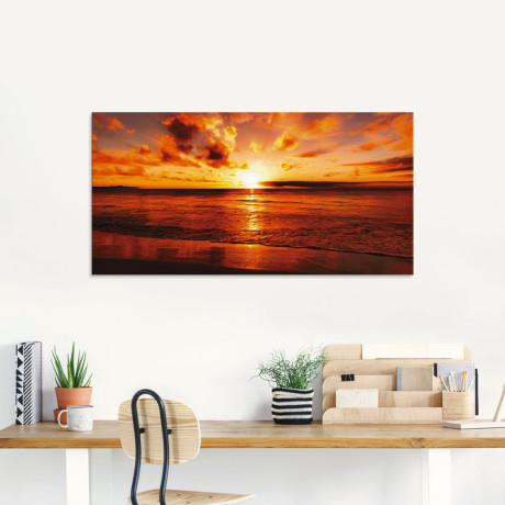 Artland Print op glas Mooie zonsondergang strand afbeelding2 - 1