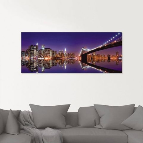 Artland Print op glas New York skyline in verschillende maten afbeelding2 - 1