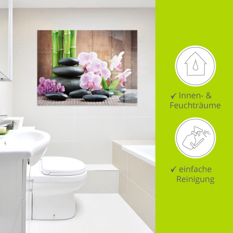 Artland Print op glas Spa concept zen stenen orchideeën afbeelding2 - 1