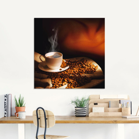 Artland Print op glas Stomend kopje koffie in verschillende maten afbeelding2 - 1