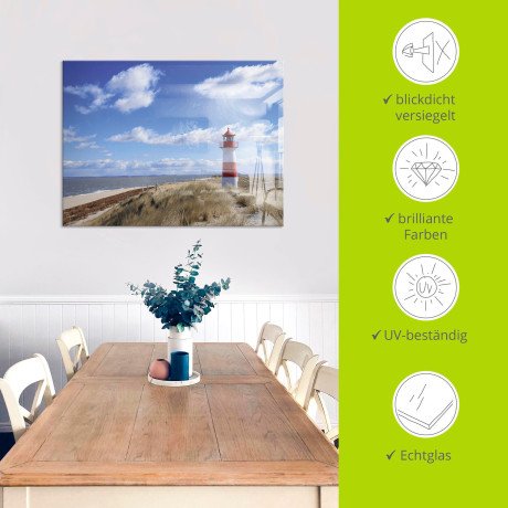 Artland Print op glas Vuurtoren Sylt in verschillende maten afbeelding2 - 1