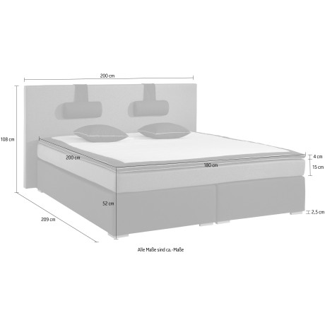 ATLANTIC home collection Boxspring Rick met bonell-binnenveringsmatras, incl. topmatras afbeelding2 - 1