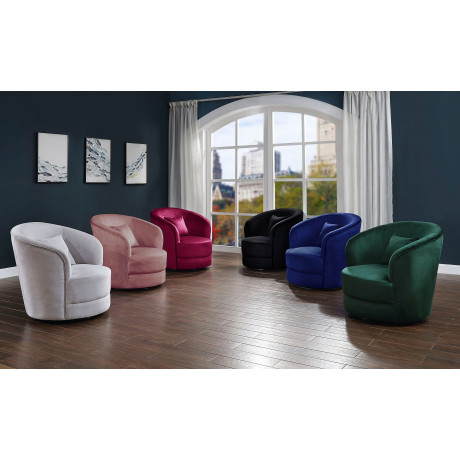 ATLANTIC home collection Draaibare fauteuil Colin 360° vrij draaiend, in fluwelen hoes, incl. sierkussen afbeelding2 - 1