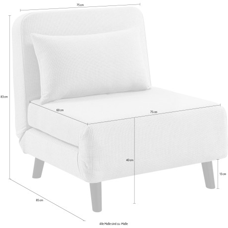 ATLANTIC home collection Fauteuil Robby incl. bedfunctie, meerdere verstelbaar, structuurstof afbeelding2 - 1