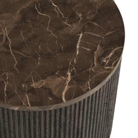 Babette ronde bijzettafel donkerbruin marmer - Ø 45 cm x 40 cm afbeelding2 - 1
