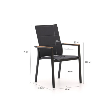 Bellagio Albinea/Sestino 220cm dining tuinset 7-delig stapelbaar - Laagste prijsgarantie! afbeelding2 - 1
