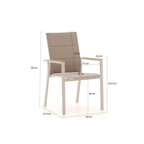 Bellagio Albinea/Sestino 90cm dining tuinset 3-delig stapelbaar - Laagste prijsgarantie! afbeelding2 - 1