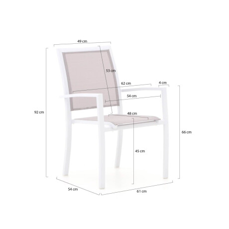 Bellagio Anzio/Veneto 160cm dining tuinset 5-delig stapelbaar - Laagste prijsgarantie! afbeelding2 - 1
