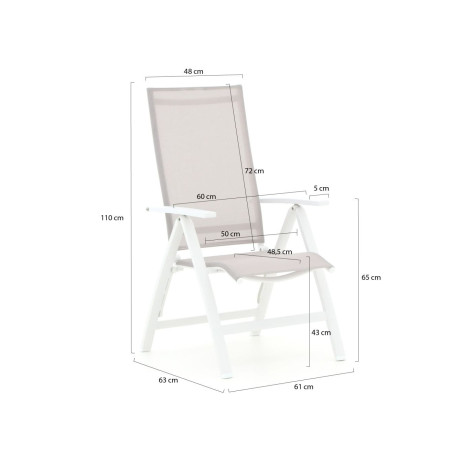 Bellagio Avenza/Fidenza 183cm dining tuinset 5-delig verstelbaar - Laagste prijsgarantie! afbeelding2 - 1