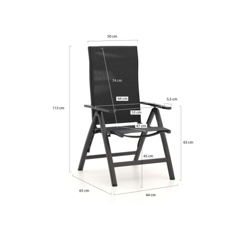 Bellagio Avio/Sestino 90cm dining tuinset 5-delig verstelbaar - Laagste prijsgarantie! afbeelding2 - 1