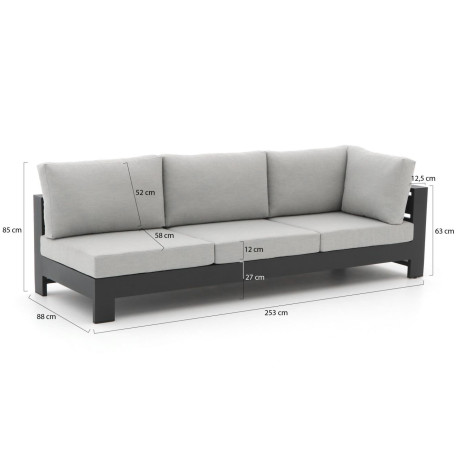 Bellagio Avolo lounge tuinbank 3-zits linkerarm 253cm - Laagste prijsgarantie! afbeelding2 - 1