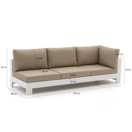 Bellagio Avolo lounge tuinbank 3-zits linkerarm 253cm - Laagste prijsgarantie! afbeelding2 - 1