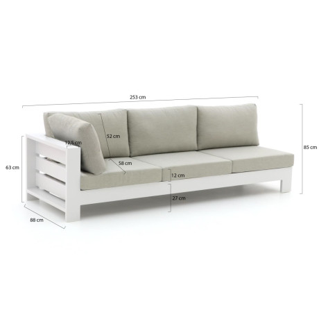 Bellagio Avolo lounge tuinbank 3-zits rechterarm 253cm - Laagste prijsgarantie! afbeelding2 - 1