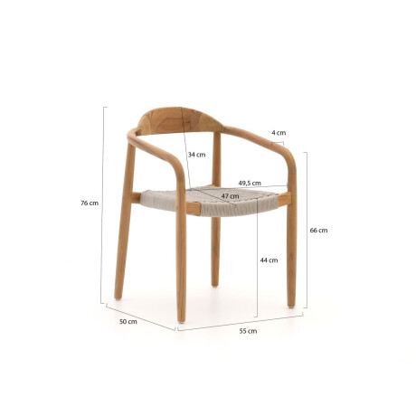 Bellagio Berbaro/Bruca 170cm dining tuinset 5-delig stapelbaar - Laagste prijsgarantie! afbeelding2 - 1