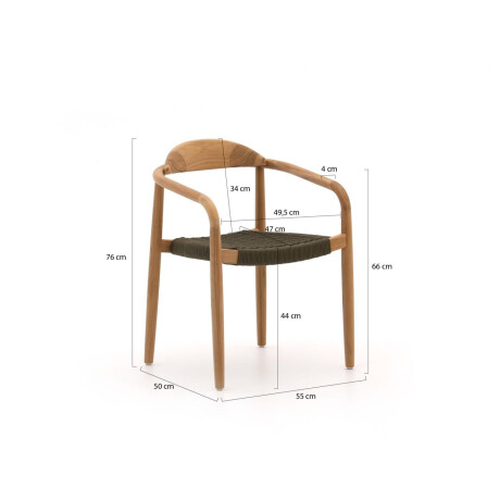 Bellagio Berbaro/Bruca 170cm dining tuinset 5-delig stapelbaar - Laagste prijsgarantie! afbeelding2 - 1