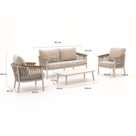 Bellagio Birgi Novo stoel-bank loungeset 4-delig - Laagste prijsgarantie! afbeelding2 - 1