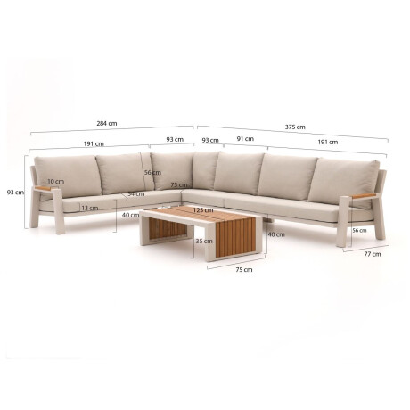 Bellagio Bisenzio hoek loungeset 5-delig links - Laagste prijsgarantie! afbeelding2 - 1