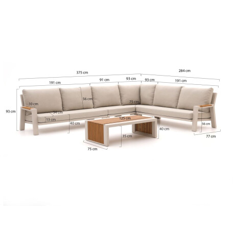 Bellagio Bisenzio hoek loungeset 5-delig rechts - Laagste prijsgarantie! afbeelding2 - 1