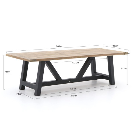 Bellagio Bresimo dining tuintafel 260x100cm - Laagste prijsgarantie! afbeelding2 - 1