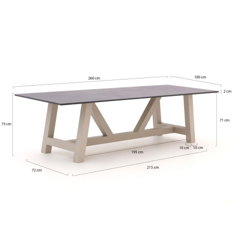 Bellagio Bresimo dining tuintafel 260x100cm - Laagste prijsgarantie! afbeelding2 - 1