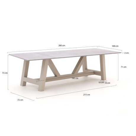 Bellagio Bresimo dining tuintafel 260x100cm - Laagste prijsgarantie! afbeelding2 - 1