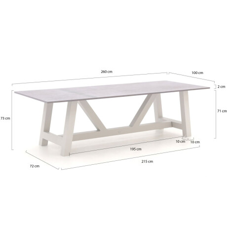 Bellagio Bresimo dining tuintafel 260x100cm - Laagste prijsgarantie! afbeelding2 - 1