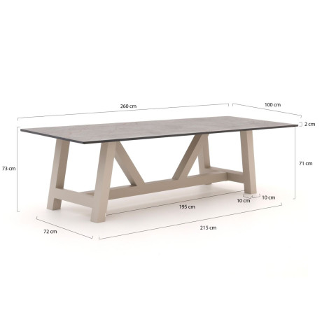 Bellagio Bresimo dining tuintafel 260x100cm - Laagste prijsgarantie! afbeelding2 - 1