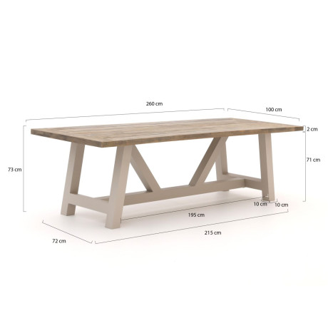 Bellagio Bresimo dining tuintafel 260x100cm - Laagste prijsgarantie! afbeelding2 - 1