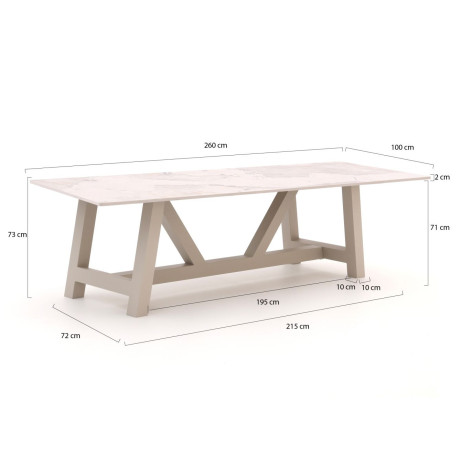 Bellagio Bresimo dining tuintafel 260x100cm - Laagste prijsgarantie! afbeelding2 - 1