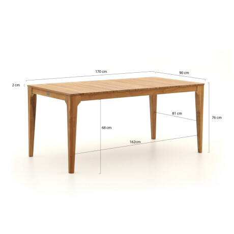Bellagio Bruca dining tuintafel 170x90x76cm - Laagste prijsgarantie! afbeelding2 - 1