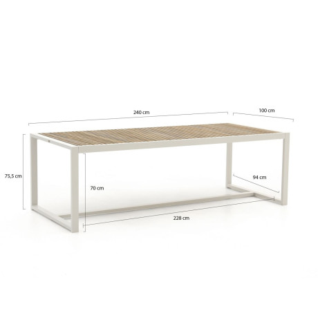 Bellagio Cadora dining tuintafel 240x100x75cm - Laagste prijsgarantie! afbeelding2 - 1