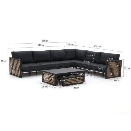 Bellagio Cadora hoek loungeset 4-delig rechts - Laagste prijsgarantie! afbeelding2 - 1