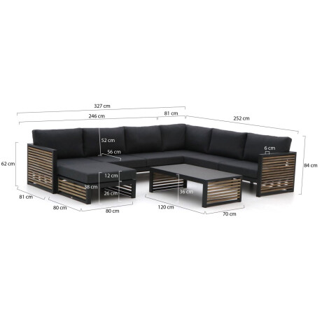 Bellagio Cadora hoek loungeset 4-delig rechts - Laagste prijsgarantie! afbeelding2 - 1