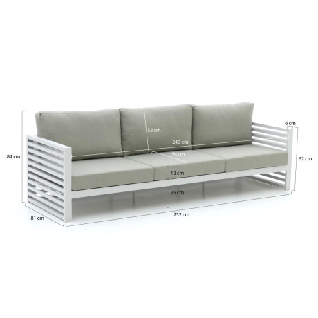 Bellagio Cadora lounge tuinbank 3-zits 252cm - Laagste prijsgarantie! afbeelding2 - 1