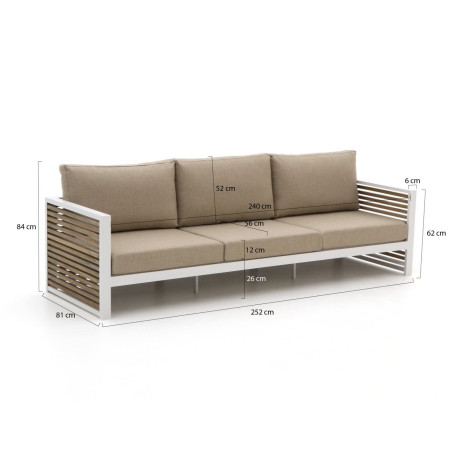 Bellagio Cadora lounge tuinbank 3-zits 252cm - Laagste prijsgarantie! afbeelding2 - 1