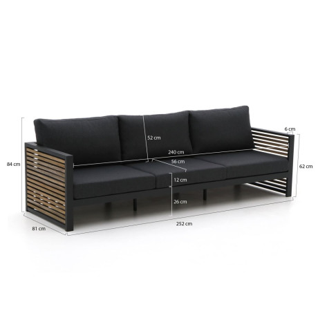 Bellagio Cadora lounge tuinbank 3-zits 252cm - Laagste prijsgarantie! afbeelding2 - 1