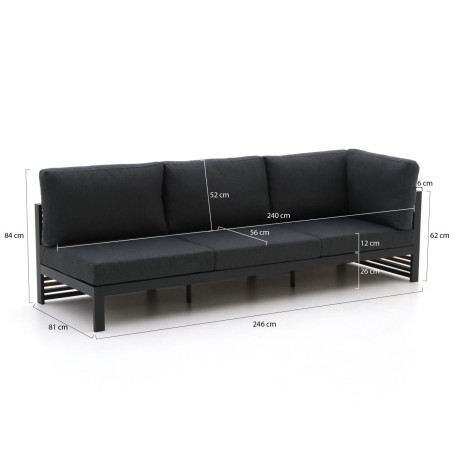 Bellagio Cadora lounge tuinbank 3-zits linkerarm 246cm - Laagste prijsgarantie! afbeelding2 - 1