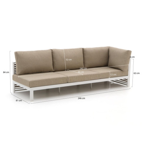 Bellagio Cadora lounge tuinbank 3-zits linkerarm 246cm - Laagste prijsgarantie! afbeelding2 - 1