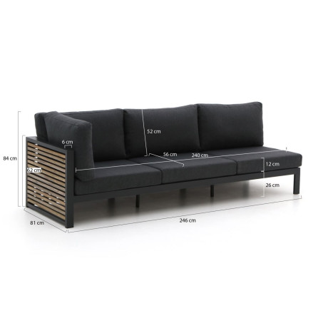 Bellagio Cadora lounge tuinbank 3-zits rechterarm 246cm - Laagste prijsgarantie! afbeelding2 - 1