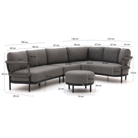 Bellagio Calizzano hoek loungeset 4-delig links - Laagste prijsgarantie! afbeelding2 - 1