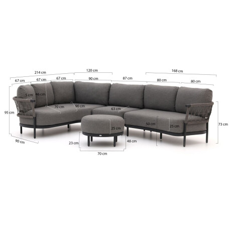 Bellagio Calizzano hoek loungeset 4-delig rechts - Laagste prijsgarantie! afbeelding2 - 1