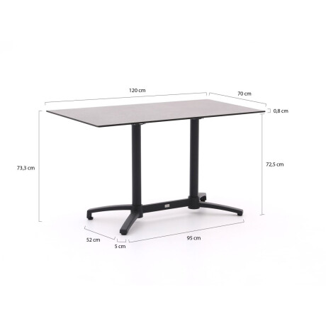 Bellagio Canzo klaptafel 120x70x73cm - Laagste prijsgarantie! afbeelding2 - 1