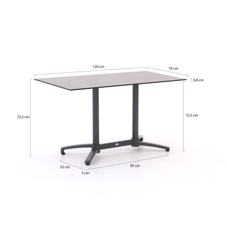 Bellagio Canzo klaptafel 120x70x73cm - Laagste prijsgarantie! afbeelding2 - 1