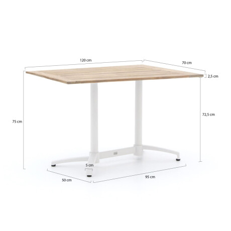 Bellagio Canzo klaptafel 120x70x73cm - Laagste prijsgarantie! afbeelding2 - 1