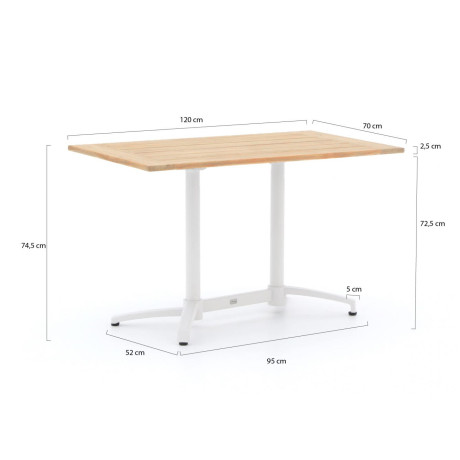 Bellagio Canzo klaptafel 120x70x73cm - Laagste prijsgarantie! afbeelding2 - 1