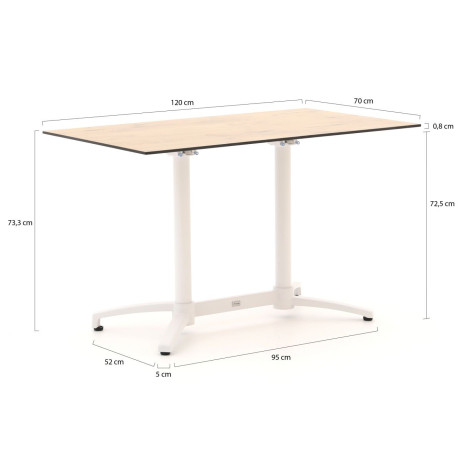 Bellagio Canzo klaptafel 120x70x73cm - Laagste prijsgarantie! afbeelding2 - 1