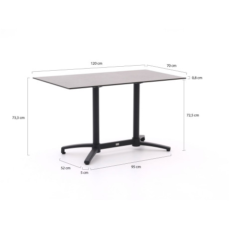 Bellagio Canzo klaptafel 120x70x73cm - Laagste prijsgarantie! afbeelding2 - 1